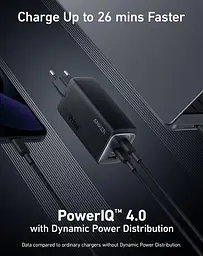 Мережевий зарядний пристрій Anker 737 GaNPrime 120W A2148 3 порти блок - мініатюра 2