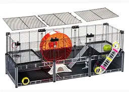 Модульна клітка для хом'яків та мишей Ferplast Multipla Hamster Lagre з аксесуарами чорна 107.5x37.5x42 см 57007417 - мініатюра 6