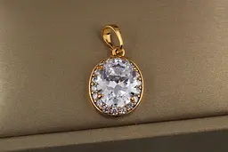 Кулон Xuping Jewelry малинки білий камінь 1.7 см золотистий