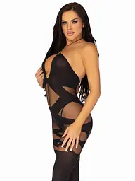 Бодістокінг Leg Avenue Illusion halter bodystocking One size Black доступ - мініатюра 3