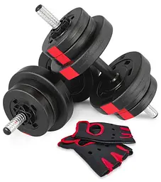 Гантелі Hop-Sport 2х10кг PRO з рукавичками