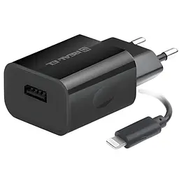 Мережевий зарядний пристрій REAL-EL CH-217 (2USB, 2.1A) Чорний + кабель Lightning - мініатюра 8