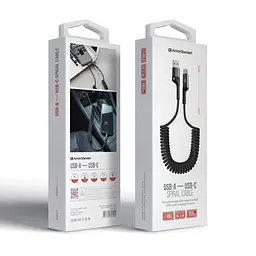 Кабель ArmorStandart AR17 Spiral USB-A to USB-C 2.4A 1m Black (ARM75390) - мініатюра 3