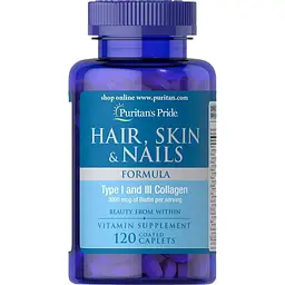 Вітаміни та мінерали Puritan's Pride Hair Skin and Nails Formula, 120 каплет