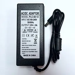 Блок живлення для камер відеоспостереження 12 вольт 5 Ампер 60W OEM PLC-60-12 (100354) - мініатюра 3