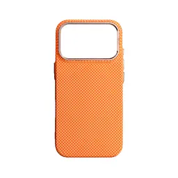 Карбоновый чехол для Apple iPhone 17 Pro, LikeCarbon2 SE MagCase, оранжевый, тонкий защитный чехол-панель из поликарбоната с магнитами N52, MagSafe, противоударный, совместим с беспроводной зарядкой, приподнятые края для защиты камеры
