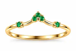 Жіноча золота каблучка Jewellery Continent зі смарагдами 22 (К-0934)