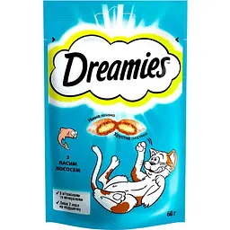 Ласощі для котів Dreamies з лососем 60 г (4008429037962)