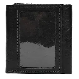 Шкіряне портмоне чорне глянсове GRANDE PELLE 10х10х2 см acs0032092 - мініатюра 4