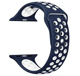 Спортивний ремінець з перфорацією Primo для Apple Watch 38 мм, 40 мм, 41 мм Dark Blue White - мініатюра 3