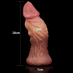 Фалоімітатор Dual-Layered Silicone Nature Cock 7.0'' 18 см коричневий - мініатюра 13