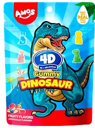 Жувальні цукерки Amos 4D Gummy Dinosaur 198г