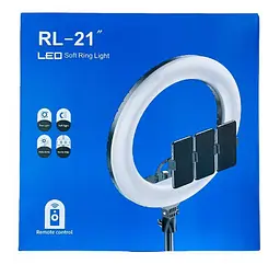 Кольцевая LED лампа для студийного освещения Ring RL-21 с пультом и штативом - миниатюра 7