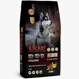 Сухий корм Klicker для цуценят середніх та великих порід з ягням 2.5 кг
