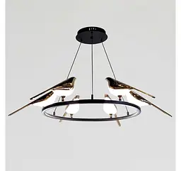 Світлодіодна підвісна люстра Artlight 21130/6GD із шістьма декоративними птахами, 26 Вт, чорний + золото - мініатюра 3