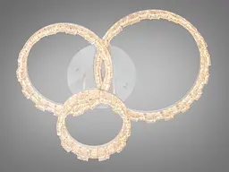 Сучасна стельова LED-люстра Diasha MX78204/1+1WH 87W, три акрилові кільця, 3 режими світла, 60×45 см - мініатюра 3