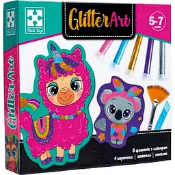 Набір для творчості Vladi Toys Glitter Art Блискучі звірята VT4501-11, 5 флаконів з гліттерами