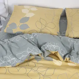 Комплект постільної білизни ТЕП Soft Dreams Grey Leaf євро бежевий сірий - мініатюра 6