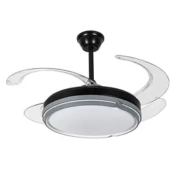 Сучасна люстра вентилятор з пультом Levistella 7943060 (48) BK+WH