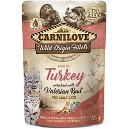 Вологий корм для котів Carnilove Turkey with Valerian з індичкою та валеріаною 85 г