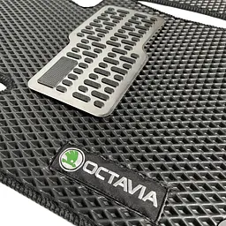 Килимки в салон EVA для Skoda SuperB 2001-2008 (Металевий підп'ятник) Чорні 5 шт - мініатюра 8