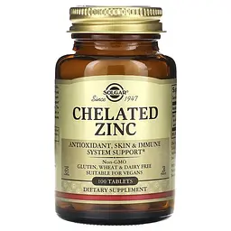 Хелатний Цинк Chelated Zinc 22 мг - 100 таблеток