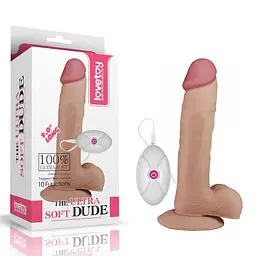 Реалістичний вібратор Lovetoy The Ultra Soft Dude 22 см тілесний - мініатюра 2