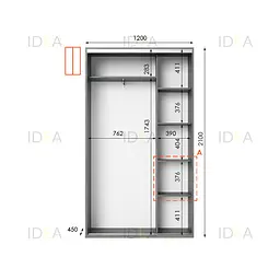 Шафа-купе Idea серія 5 120 x 45 x 210 см Венге темний - мініатюра 2