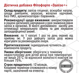 Залізо+ 90 капсул хелатна форма з високим ступенем засвоєння Грін-Віза - мініатюра 3