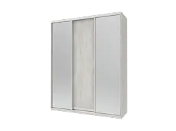 Шафа-купе Doros Сіті Лайт Біле дерево 1 ДСП / 2 Дзеркала 180х60х225 (42002055)