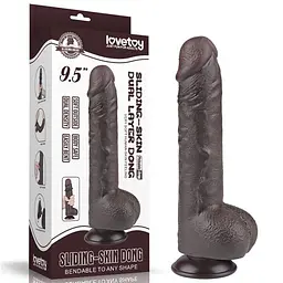 Фалоімітатор - Sliding-Skin Dual Layer Dong 9.5" Black