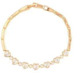 Браслет XUPING Позолота 18K «Сердечка з цирконієм» довжина 19см х 3мм (252046)
