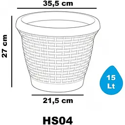 Вазон для квітів Serinova Wire Mesh 15 л теракотовий (20-HS0408101-200100) - мініатюра 4