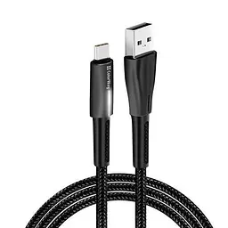 Кабель USB AM - Type-C, 1 м, чорний, ColorWay, 2.4A, LED індикатор (CW-CBUC035-BK)
