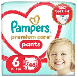 Підгузки Pampers Premium Care Pants розмір 6 (13-18 кг) 46 шт. (8006530320054)