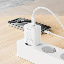 Адаптер мережний HOCO Benefit single port charger C143A |1Type-C, 3A/20W, PD/QC| - мініатюра 2