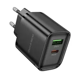 Мережевий зарядний пристрій Borofone BA83A Flare star PD20W+QC3. 0 charger чорний