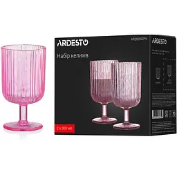 Набір келихів Ardesto 300 мл 2 шт. рожевий (AR2630GPN) - мініатюра 3
