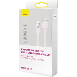 Кабель Baseus Explorer Series Fast Charging Cable with Smart Temperature Control Cable USB to Lightning 2.4A 1m CATS010004 Pink - мініатюра 6