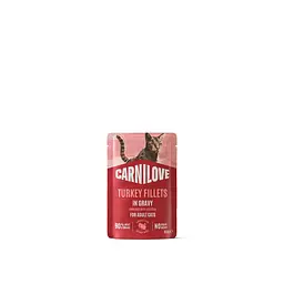 Вологий корм для котів Carnilove Gravy Turkey with Valerian для котів індичка і валеріана в соусі пауч 85 г - мініатюра 1