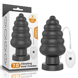 Вібруюча анальна пробка King-Sized чорна 18см
