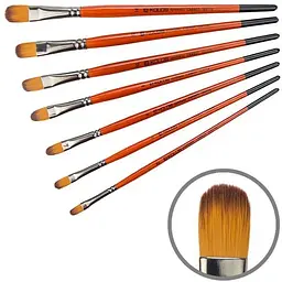 Пензель синтетика овальна Carrot 1097FR № 8 коротка ручка Kolos