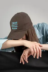 Кепка «I HAVE ABSOLUTELY NO FUCKING PLAN» коричнева - мініатюра 12