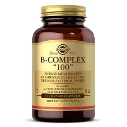 Вітаміни та мінерали Solgar B-Complex 100, 50 вегакапсул