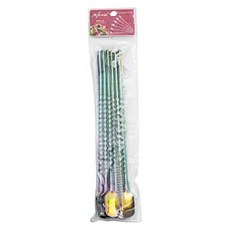 Набір соломинок-ложок багаторазових 6 штук із нержавіючої сталі, зелений Yiwu HP-20-21 - мініатюра 10