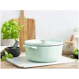 Каструля KitchenAid Cast Iron чавунна з кришкою 26 см 5.2 л фісташковий (CC007434-001) - мініатюра 5