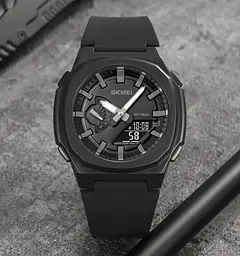 Чоловічий наручний годинник Skmei 2091 цифровий електронний спортивний Black Grey Black, 2091BKGYBK (19153) - мініатюра 2