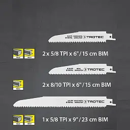 Набір пиляльних полотен для пили шабельної Trotec Wood/Metal Set 5 шт. (DAS302822) - мініатюра 4