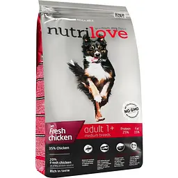 Сухий корм для дорослих собак середніх порід Nutrilove зі свіжою куркою і рисом 1.6 кг - мініатюра 2