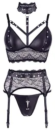 Еротичний комплект Cottelli Collection Bondage Bra Suspender M чорний - мініатюра 11